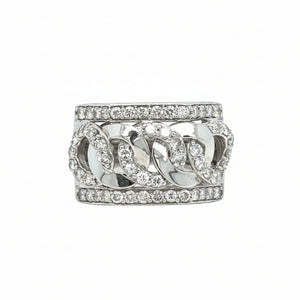 14k White gold and Natural diamonds Men's Ring.