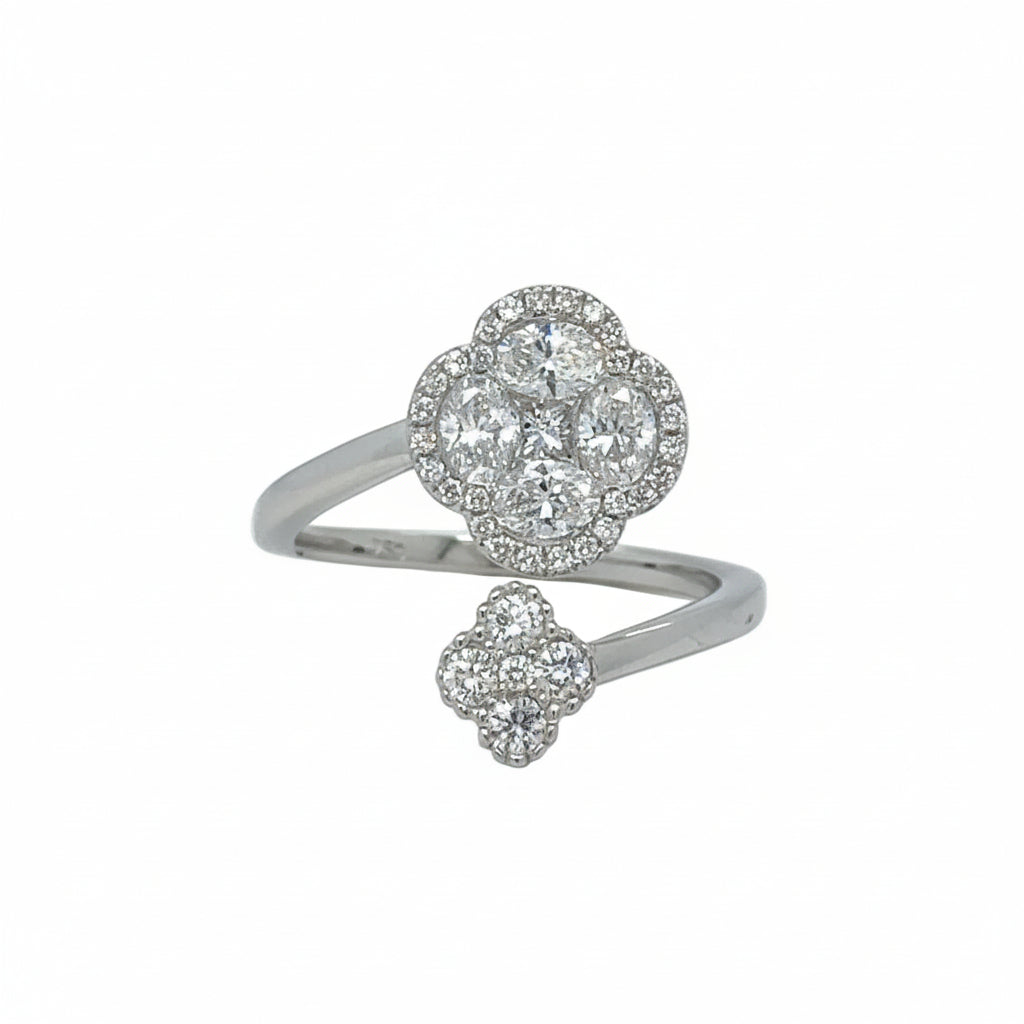 18k white gold and diamond Ladies Fancy Ring