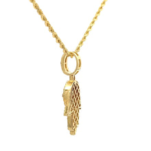 Load image into Gallery viewer, 14k yellow gold and natural diamonds hamsa pendant
