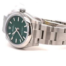 Load image into Gallery viewer, Model #277200 31 mm Rolex Watch with Stainless Steel Oyster Bracelet (Green dial, smooth bezel)
