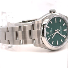 Load image into Gallery viewer, Model #277200 31 mm Rolex Watch with Stainless Steel Oyster Bracelet (Green dial, smooth bezel)