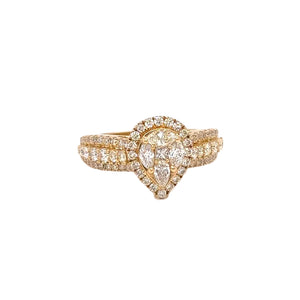 14k yellow and natural diamond ring