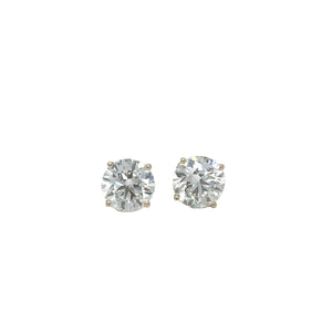 14k yellow gold and lab round earrings