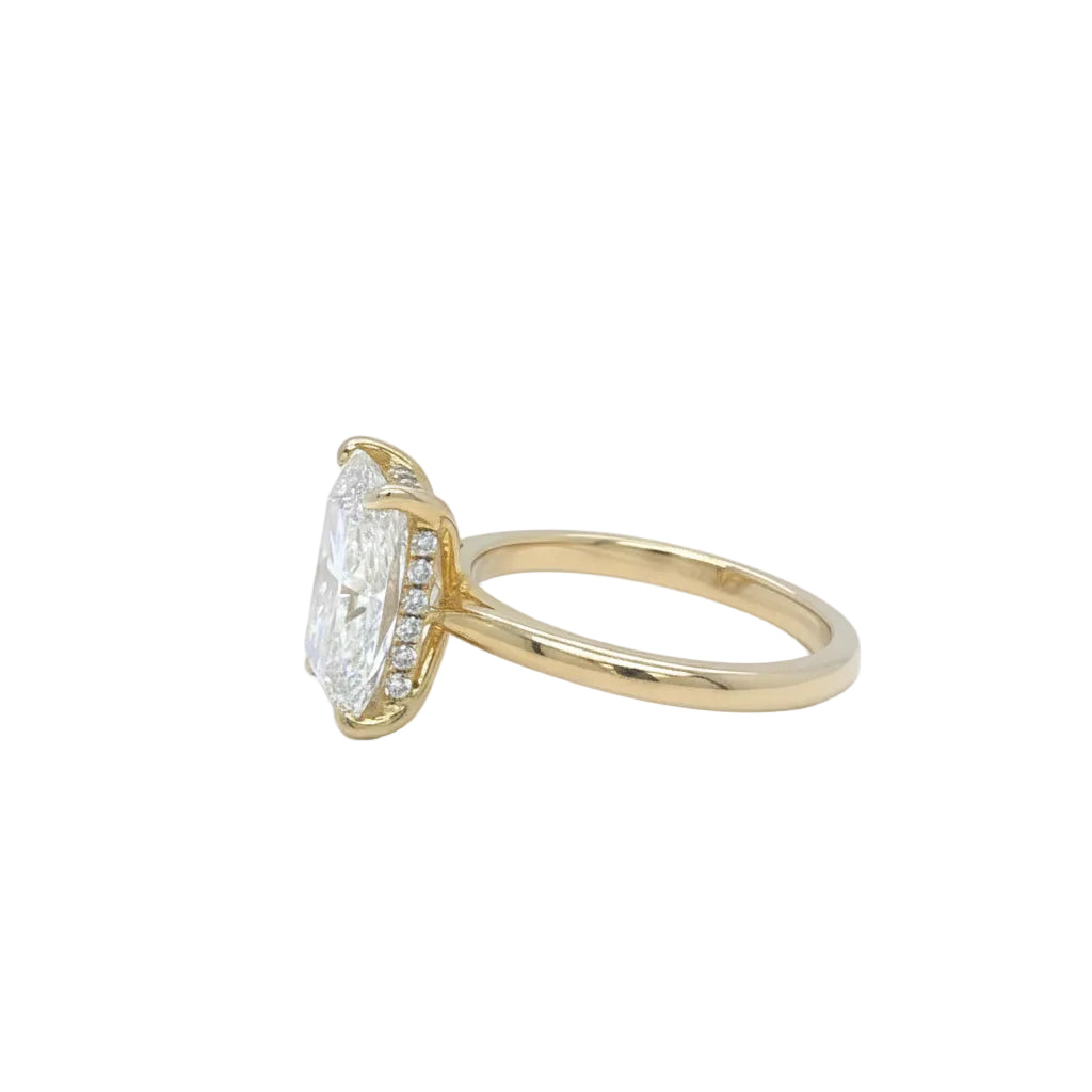 14k yellow gold and lab diamond Engagement Ring