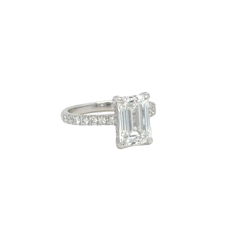 14k white gold and lab diamond engagement ring.