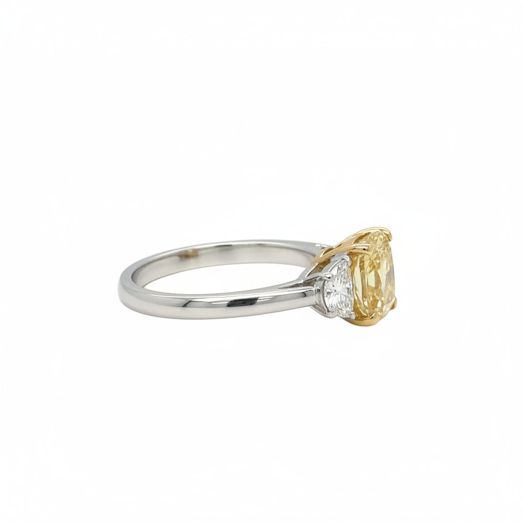 14kt White & Yellow Gold & Yellow diamond Engagement ring