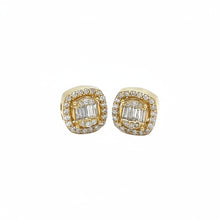 Load image into Gallery viewer, 14k yellow gold and natural diamonds earrings.