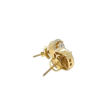 Load image into Gallery viewer, 14k yellow gold and natural diamonds earrings.