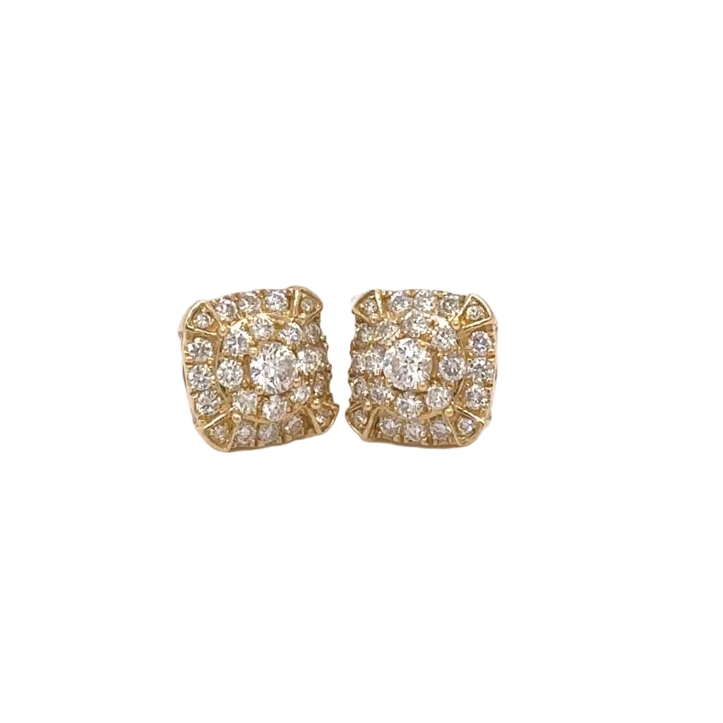 14k yellow gold and natural diamonds earring.