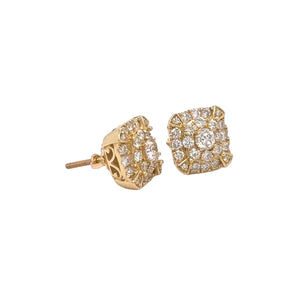 14k yellow gold and natural diamonds earring.