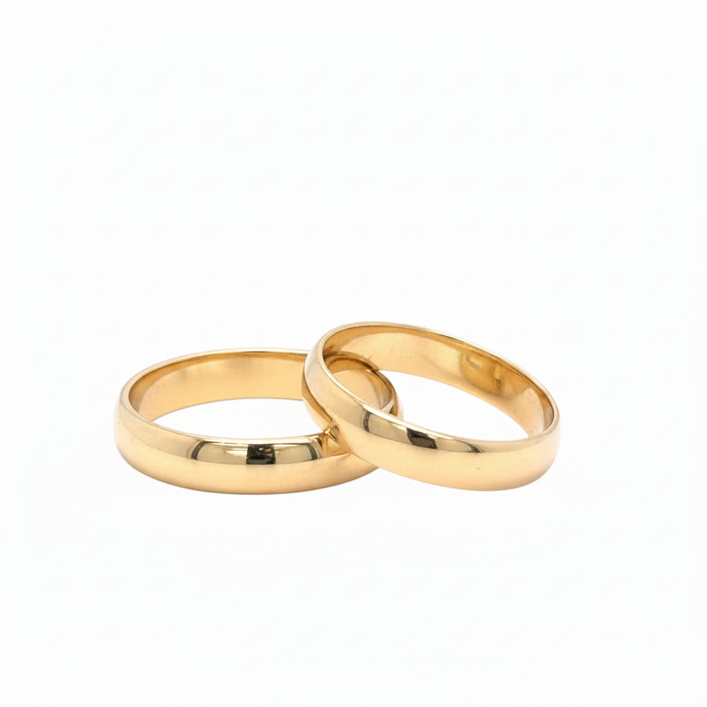 His and Hers 14k Yellow Gold Wedding Band Rings
