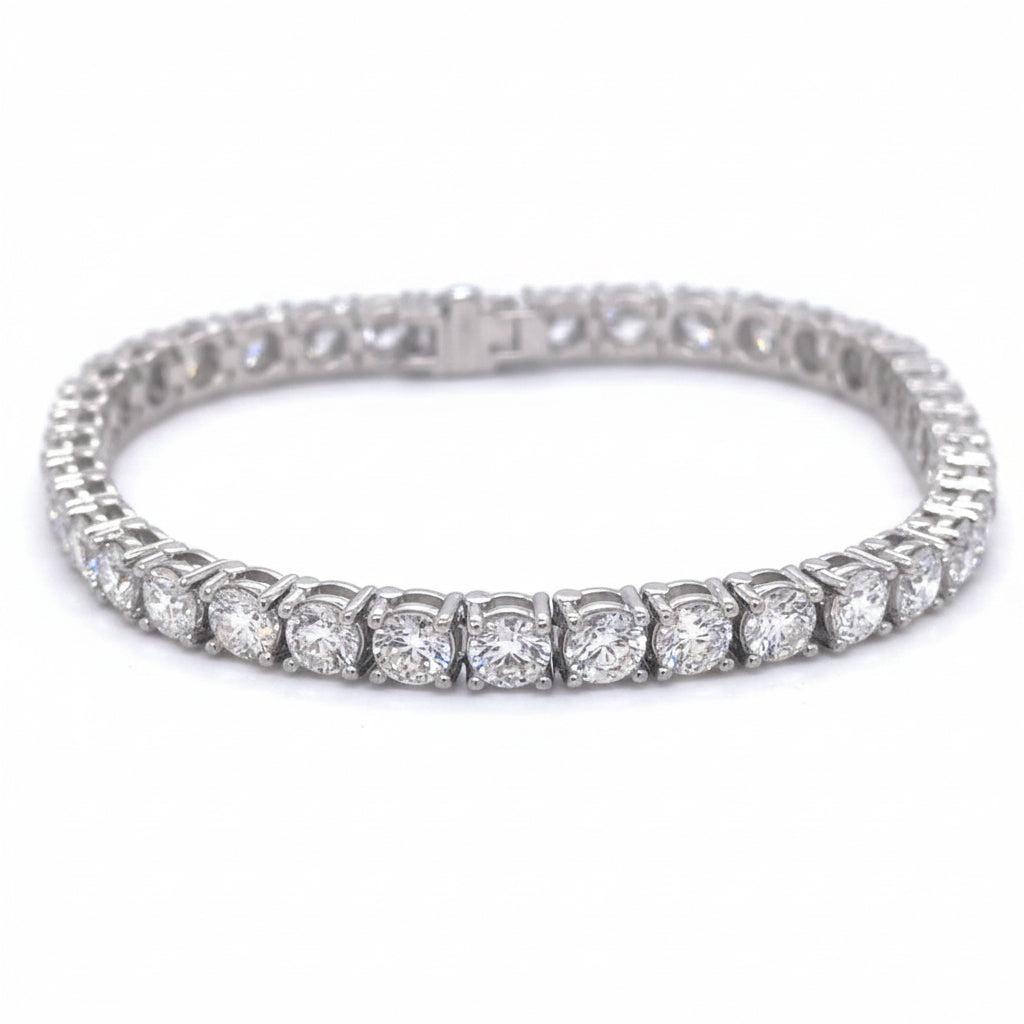 14k white gold and lab diamond bracelet.