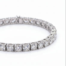 Load image into Gallery viewer, 14k white gold and lab diamond bracelet.