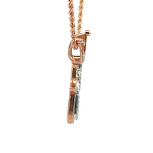 Load image into Gallery viewer, 10k rose &amp; yellow gold and natural diamonds hamsa pendant and chain  (choose your color)