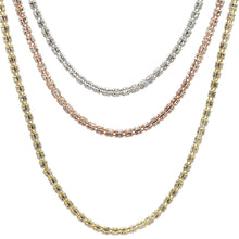 Load image into Gallery viewer, 10k Rose, White &amp; Yellow gold Ice-link Chain (choose your color)