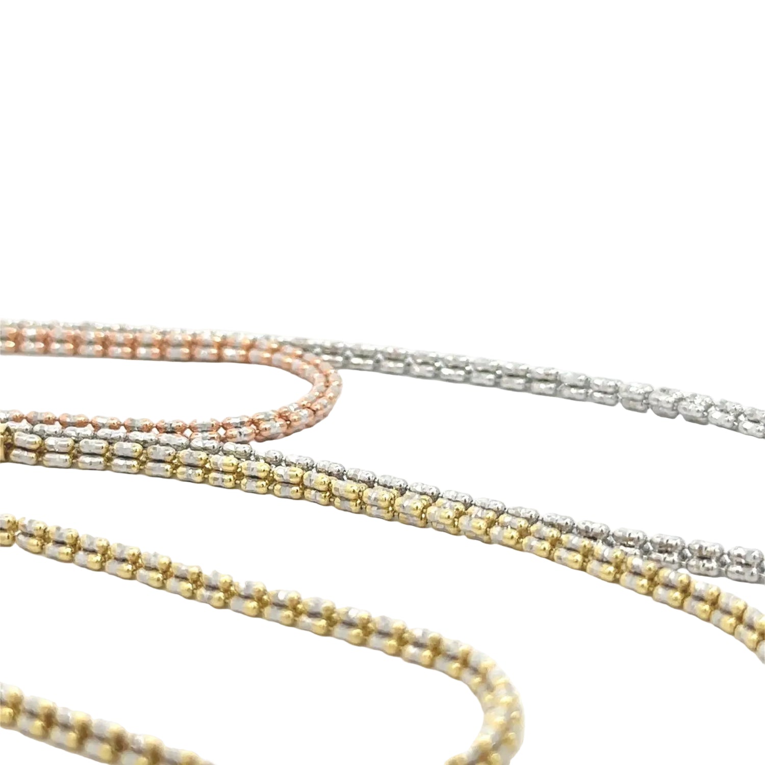 10k Rose, White & Yellow gold Ice-link Chain (choose your color)