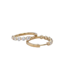Load image into Gallery viewer, 14k yellow gold and lab diamond Hoop Earrings