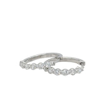 Load image into Gallery viewer, 14k white gold and lab diamond Hoop Earrings