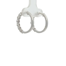 Load image into Gallery viewer, 14k white gold and lab diamond Hoop Earrings