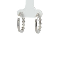 Load image into Gallery viewer, 14k white gold and lab diamond Hoop Earrings