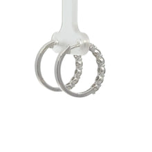 Load image into Gallery viewer, 14k white gold and lab diamond Hoop Earrings