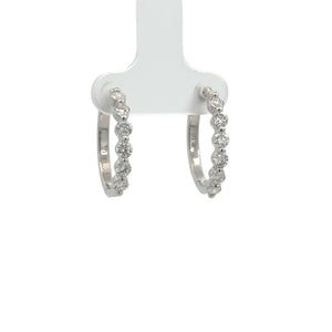 14k white gold and lab diamond Hoop Earrings