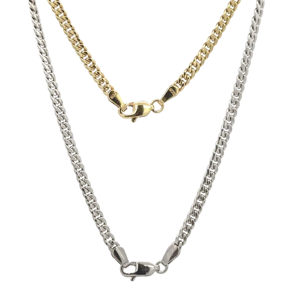 10k white and yellow gold cuban chain (choose your color)