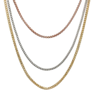 10k rose, white & yellow gold franco chains (choose your color)