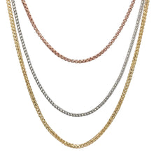 Load image into Gallery viewer, 10k rose, white &amp; yellow gold franco chains (choose your color)