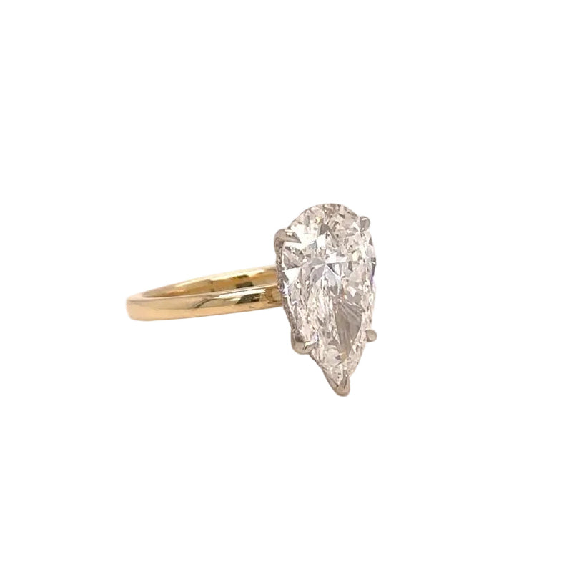14k two tone gold and lab Engagement ring
