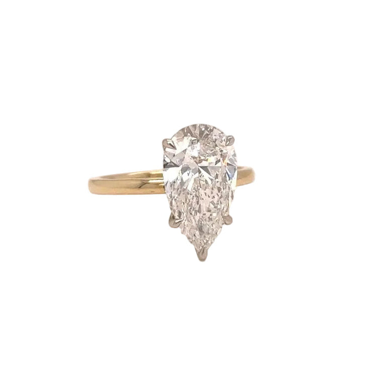 14k two tone gold and lab Engagement ring