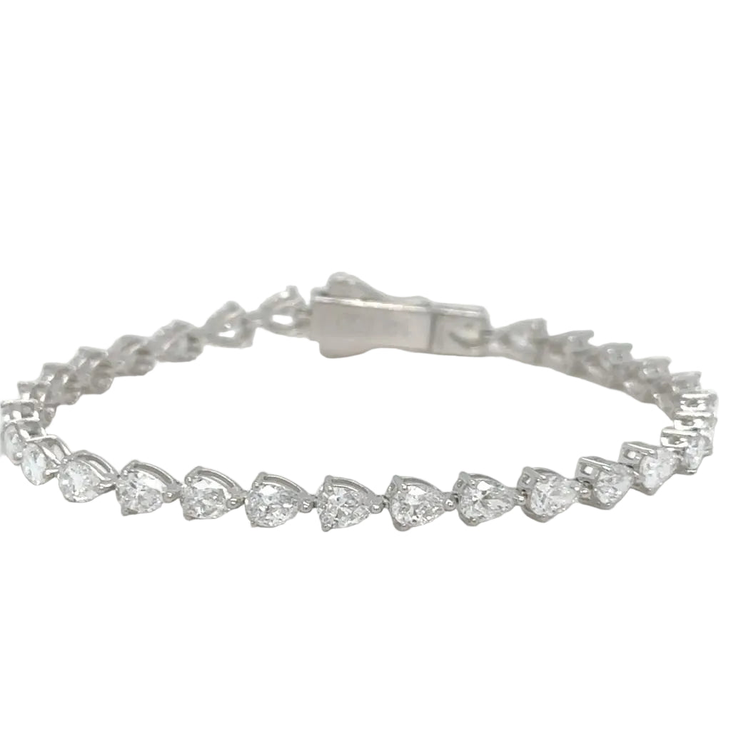 14k White gold and lab diamond tennis bracelet