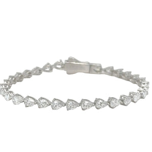 14k White gold and lab diamond tennis bracelet