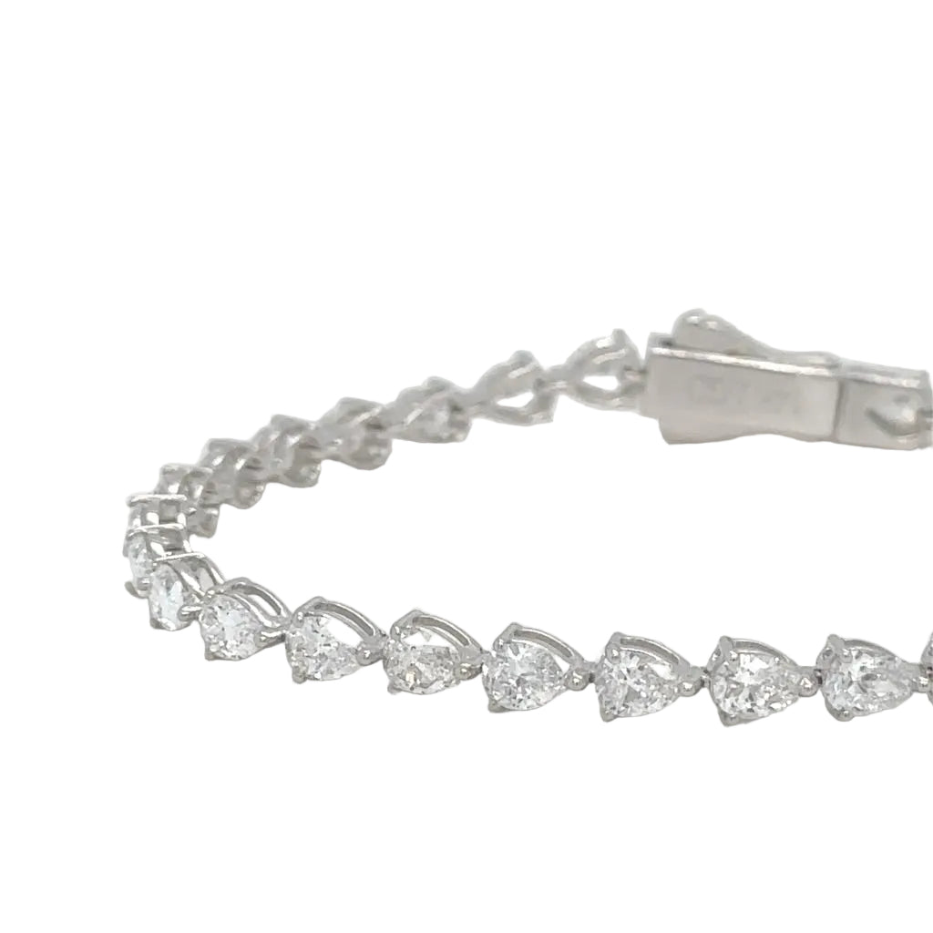 14k White gold and lab diamond tennis bracelet