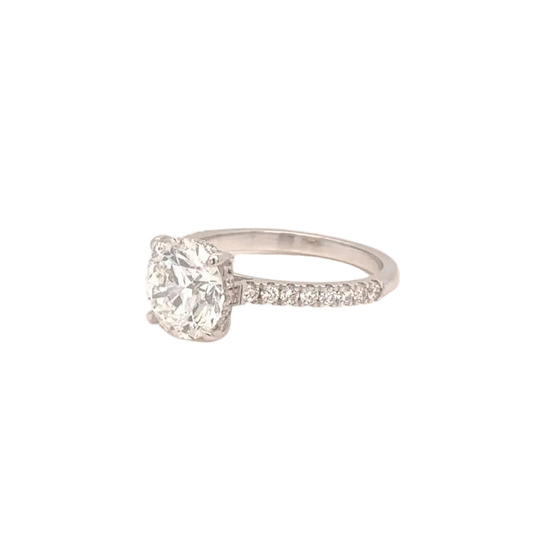 14k white gold and lab diamond engagement ring.