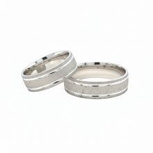 Load image into Gallery viewer, His and Hers 14k White Gold Wedding Band Rings