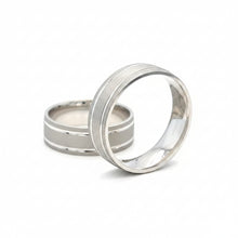 Load image into Gallery viewer, His and Hers 14k White Gold Wedding Band Rings