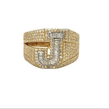 Load image into Gallery viewer, 10k Diamond and Yellow,White Gold Initial Ring.