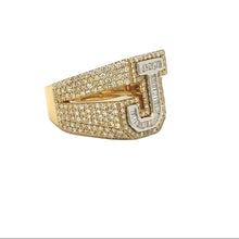 Load image into Gallery viewer, 10k Diamond and Yellow,White Gold Initial Ring.