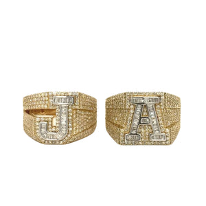 10k Diamond and Yellow,White Gold Initial Ring.