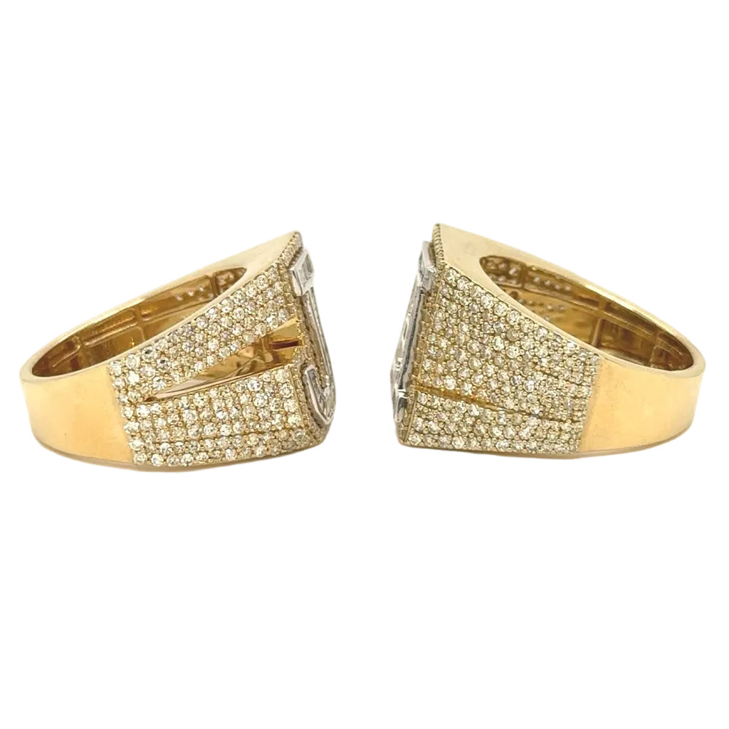 10k Diamond and Yellow,White Gold Initial Ring.