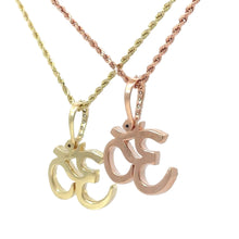 Load image into Gallery viewer, 14k Gold Om Diamond Pendant and Gold rope Chain Set ( Choose your color )