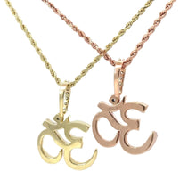 Load image into Gallery viewer, 14k Gold Om Diamond Pendant and Gold rope Chain Set ( Choose your color )