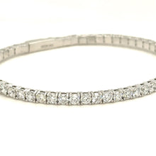Load image into Gallery viewer, 10k White gold Lab diamonds Fancy Bangle Bracelet