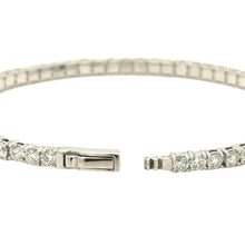 Load image into Gallery viewer, 10k White gold Lab diamonds Fancy Bangle Bracelet