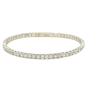 10k White gold Lab diamonds Fancy Bangle Bracelet