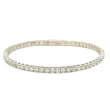 Load image into Gallery viewer, 10k White gold Lab diamonds Fancy Bangle Bracelet