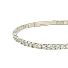 Load image into Gallery viewer, 10k White gold Lab diamonds Fancy Bangle Bracelet