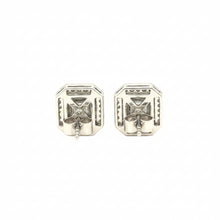 Load image into Gallery viewer, 18k White Gold &amp; Natural diamonds Rectangular Earrings