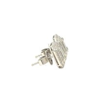 Load image into Gallery viewer, 18k White Gold &amp; Natural diamonds Rectangular Earrings